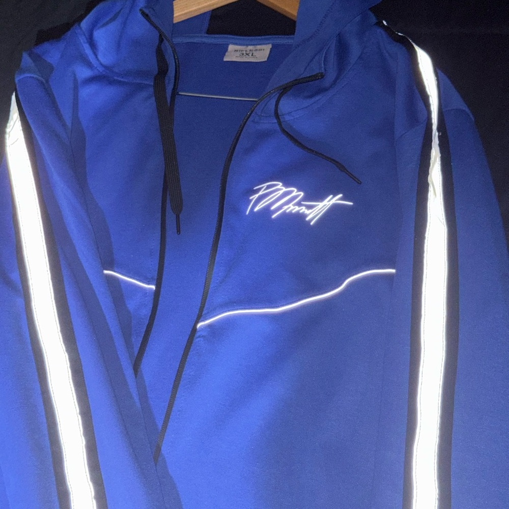 Blue Jacket with Reflective Stripes